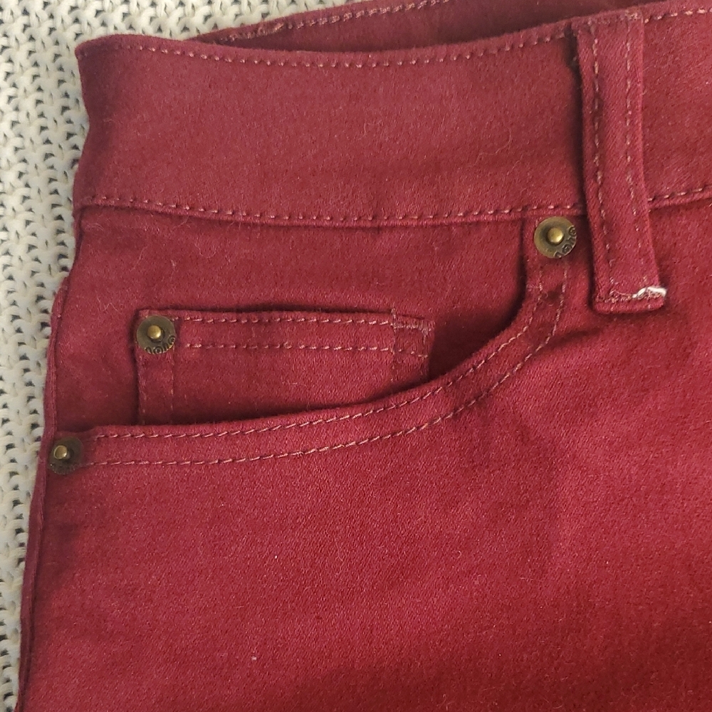 No Boundaries Red Jean Shorts High Cut Denim - Picture 3 of 6